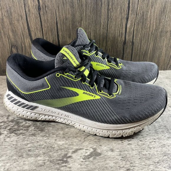 Brooks Mens Transcent 1103311D029 Black Green Running Shoes Lace